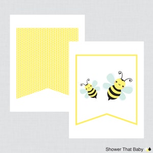 Printable Bumble Bee Baby Shower Banner in Yellow Bumble Bee | Etsy