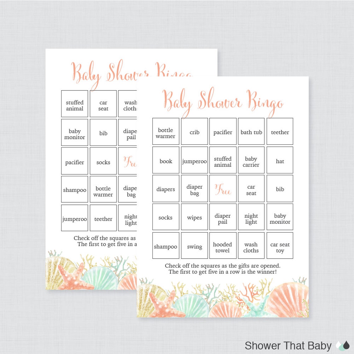 Nautical Baby Shower Bingo Cards Printable Blank Bingo Cards Etsy