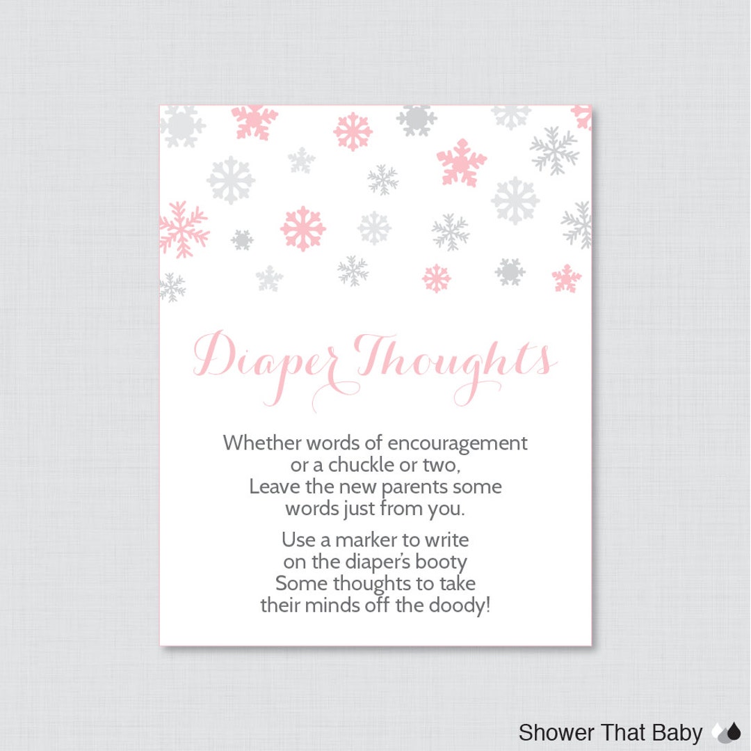 Winter Baby Shower Diaper Thoughts Game Printable Download - Etsy