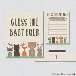 Woodland Baby Shower Game Baby Food Game - Guess the Baby Food Game - Printable Instant Download - Woodland Baby Food Game - 0010