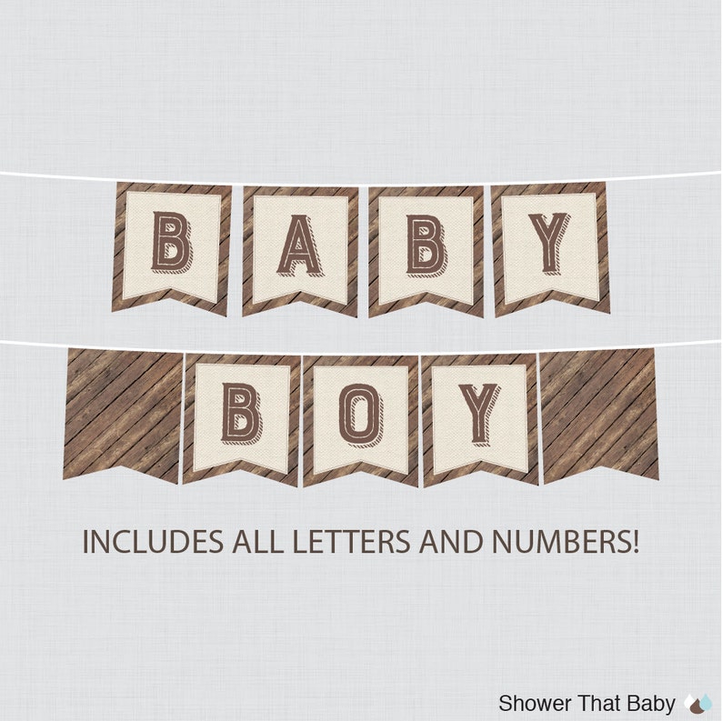 Printable Rustic Baby Shower Banner Wood Burlap Shower Etsy Printable Rustic Baby Shower Banner Wood Burlap Shower Etsy