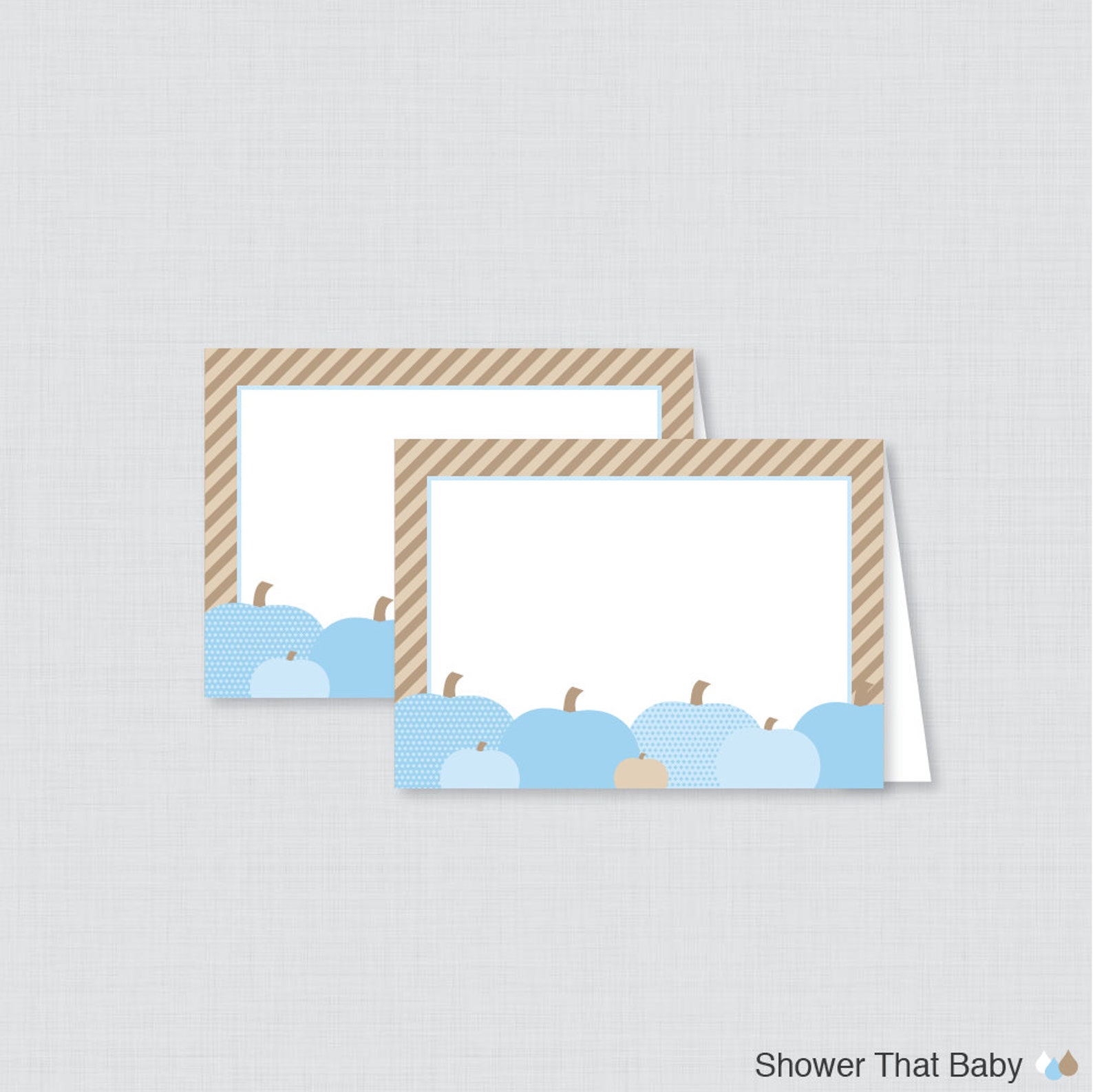 Printable Blue Little Pumpkin Food Tent Labels Cards or Place - Etsy