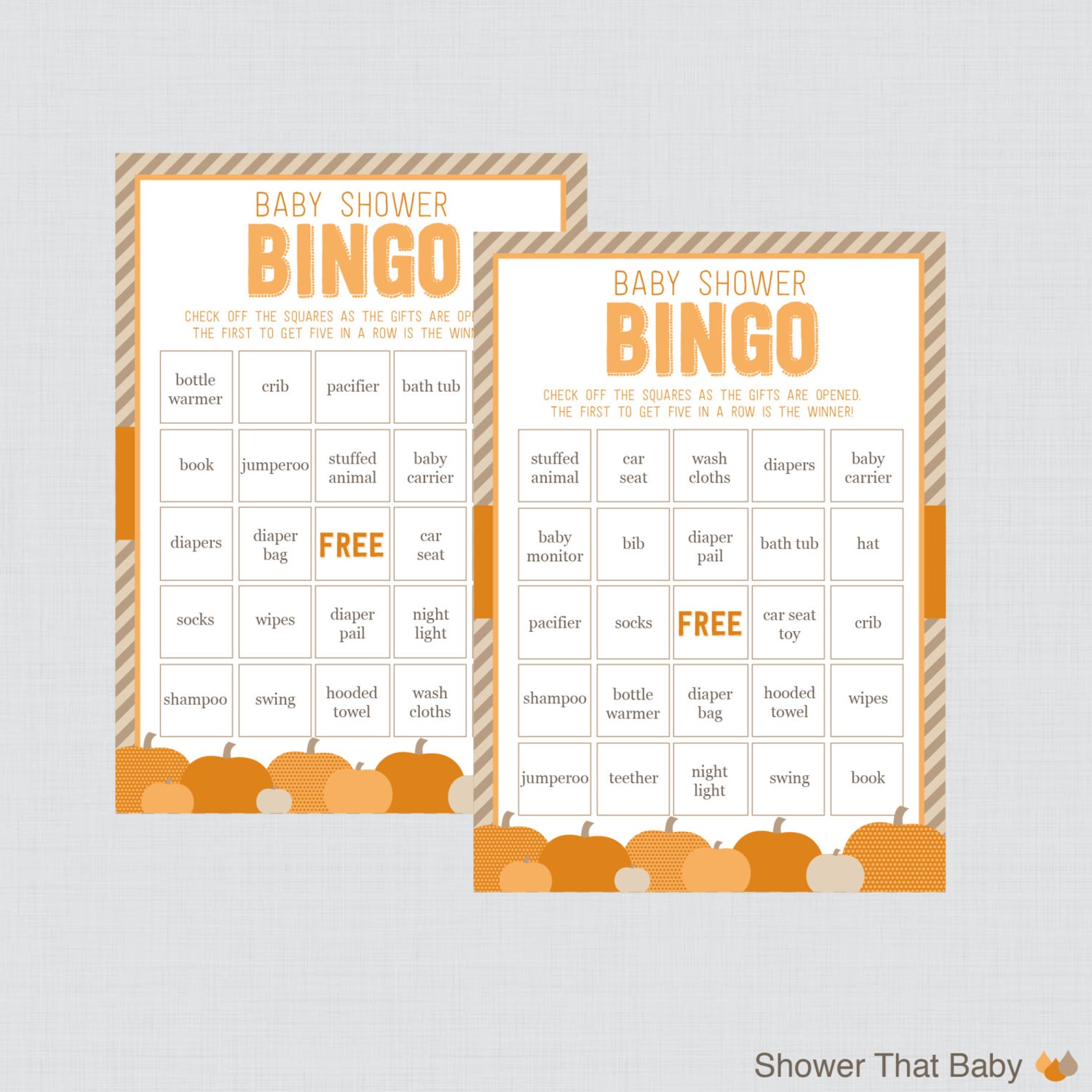Pumpkin Bingo Cards Printables