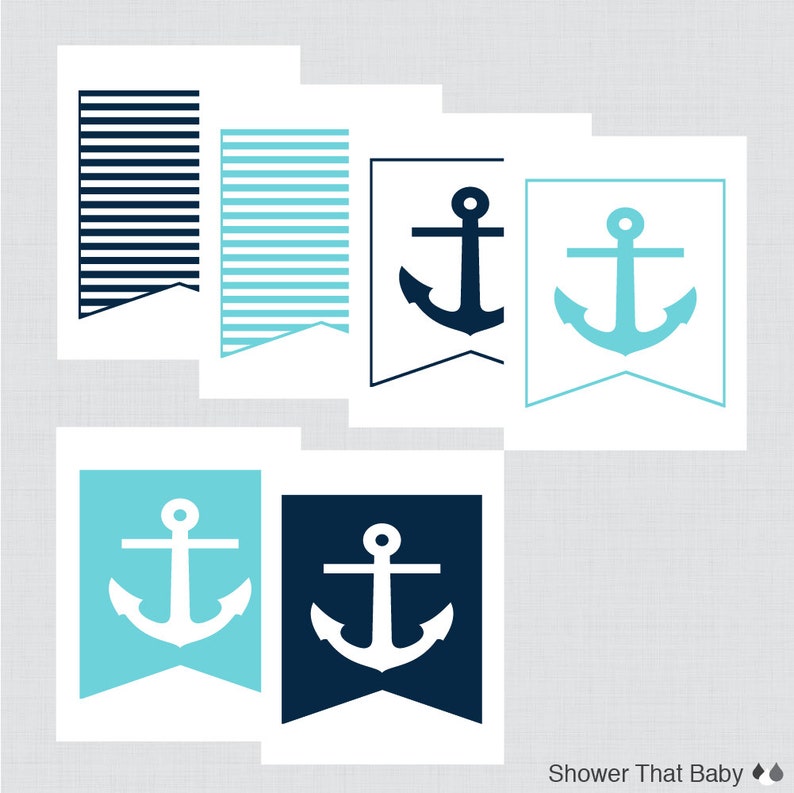 Printable Nautical Baby Shower Banner Customizable DIY | Etsy