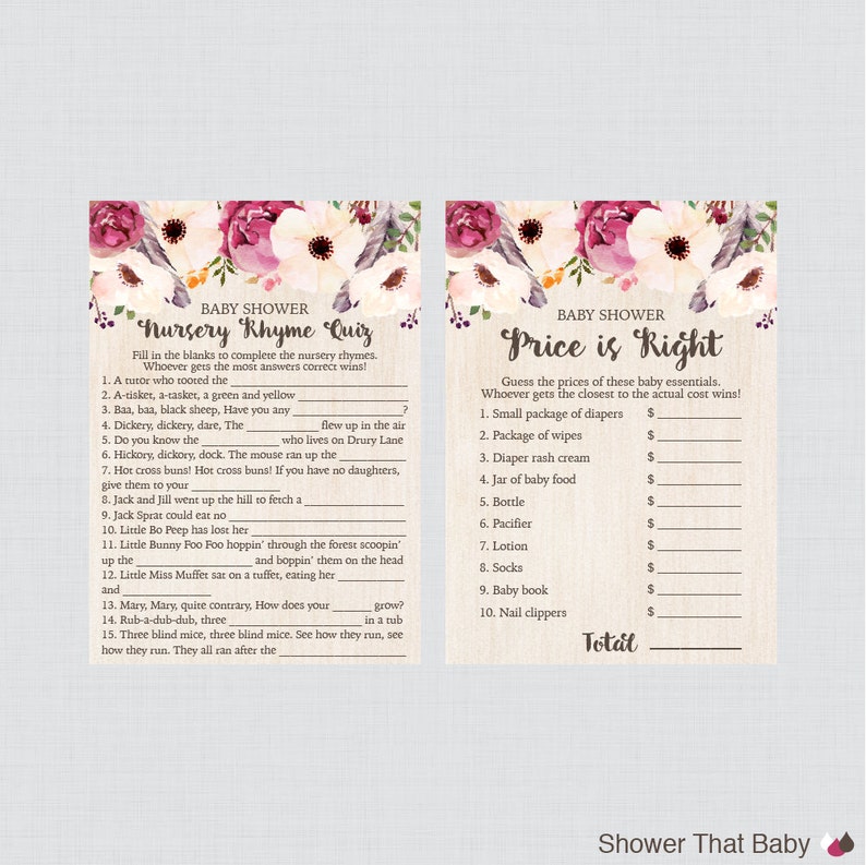 Boho Baby Shower Games Package Seven Printable Games: Bingo - Etsy