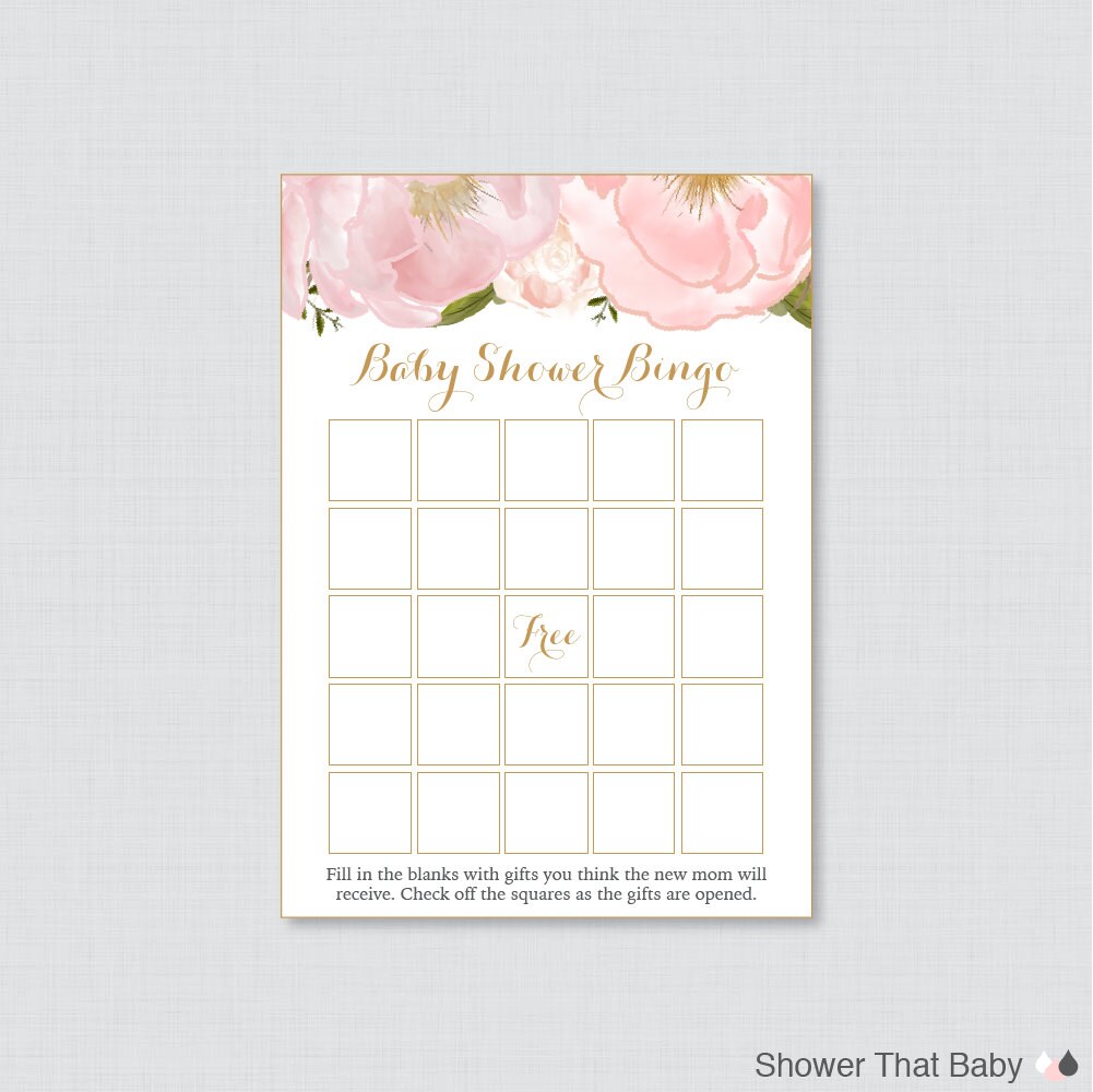 Floral Baby Shower Bingo Cards Printable Blank Bingo Cards | Etsy UK