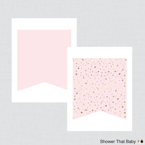 Printable Pink and Gold Baby Shower Banner - Faux Gold Foil ...