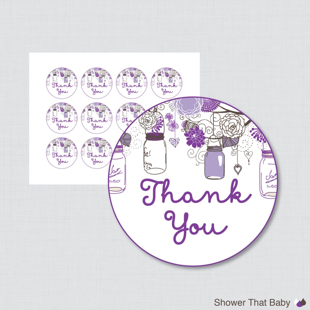 Printable Mason Jar Baby Shower Favor Tag Thank You Etsy