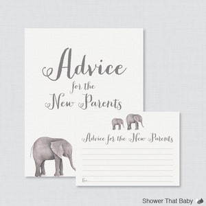 Elephant Advice for Mommy to Be Cards and Sign Printable | Etsy