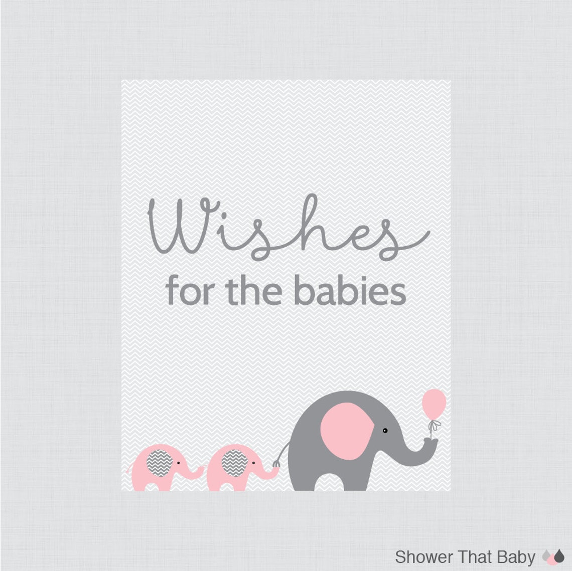 Wishes for Babies Printable Twin Baby Shower Well Wishes for Etsy