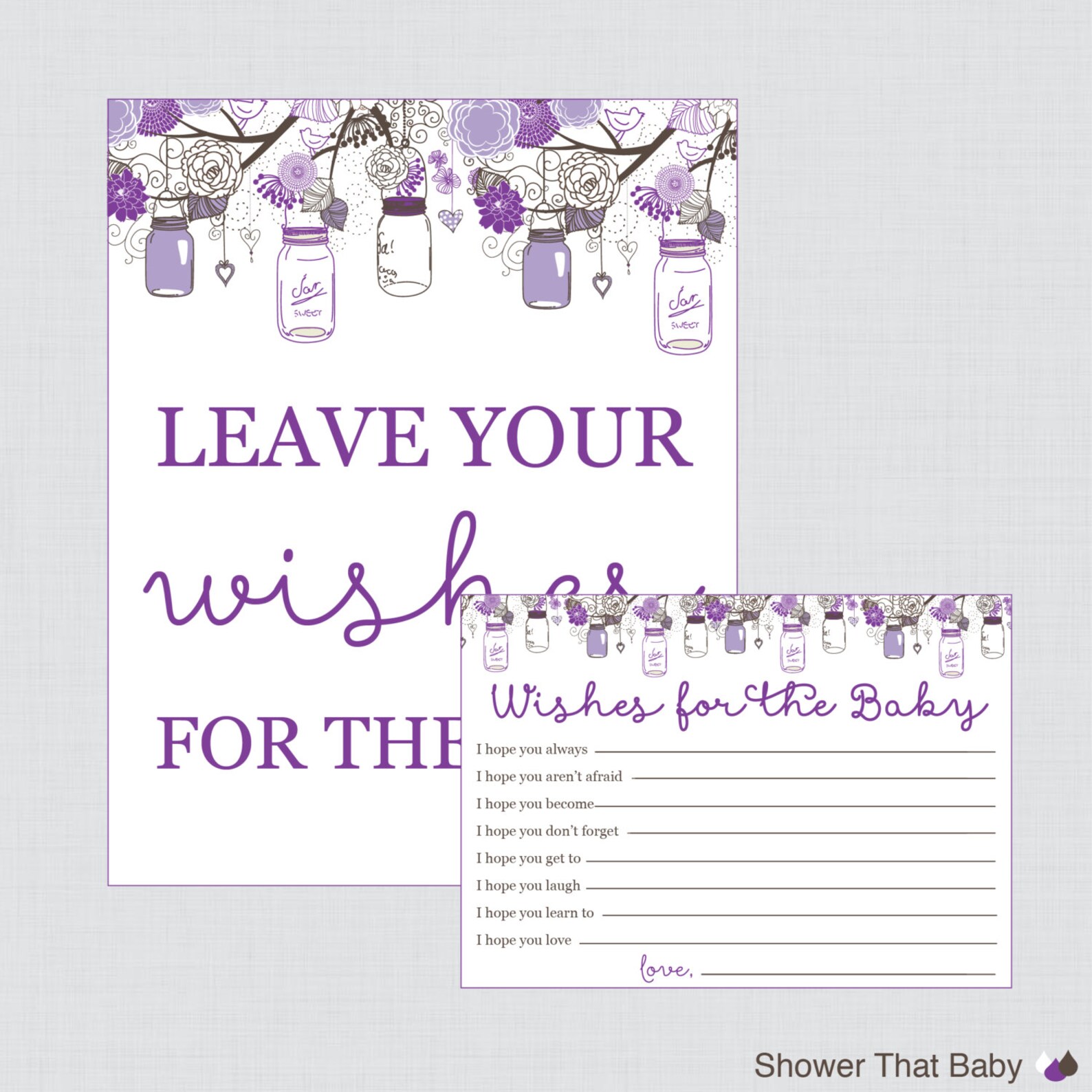 Wishes for Baby Cards Printable Well Wishes for Baby Cards and Etsy