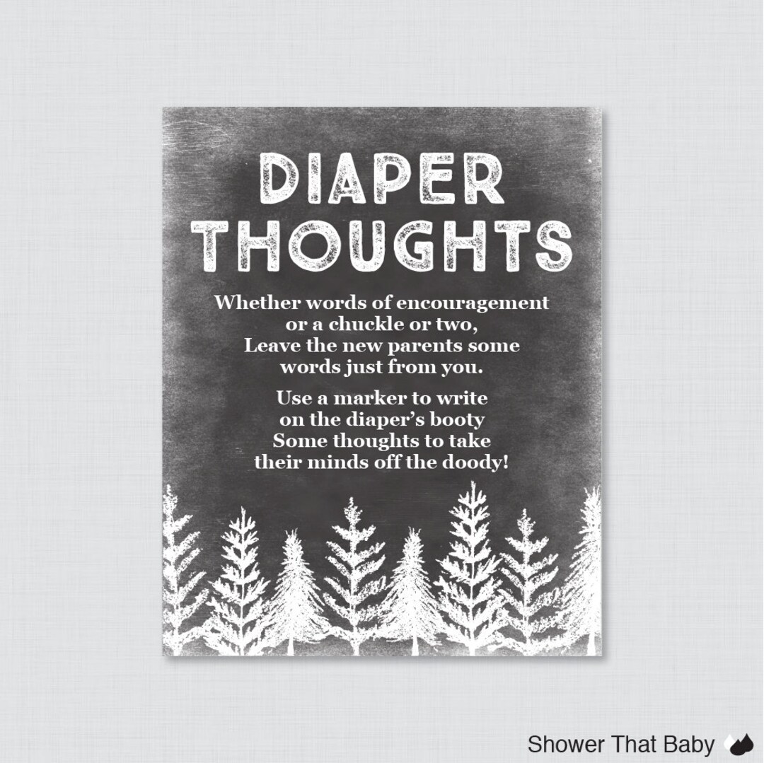 Winter Baby Shower Diaper Thoughts Game Printable Download - Etsy