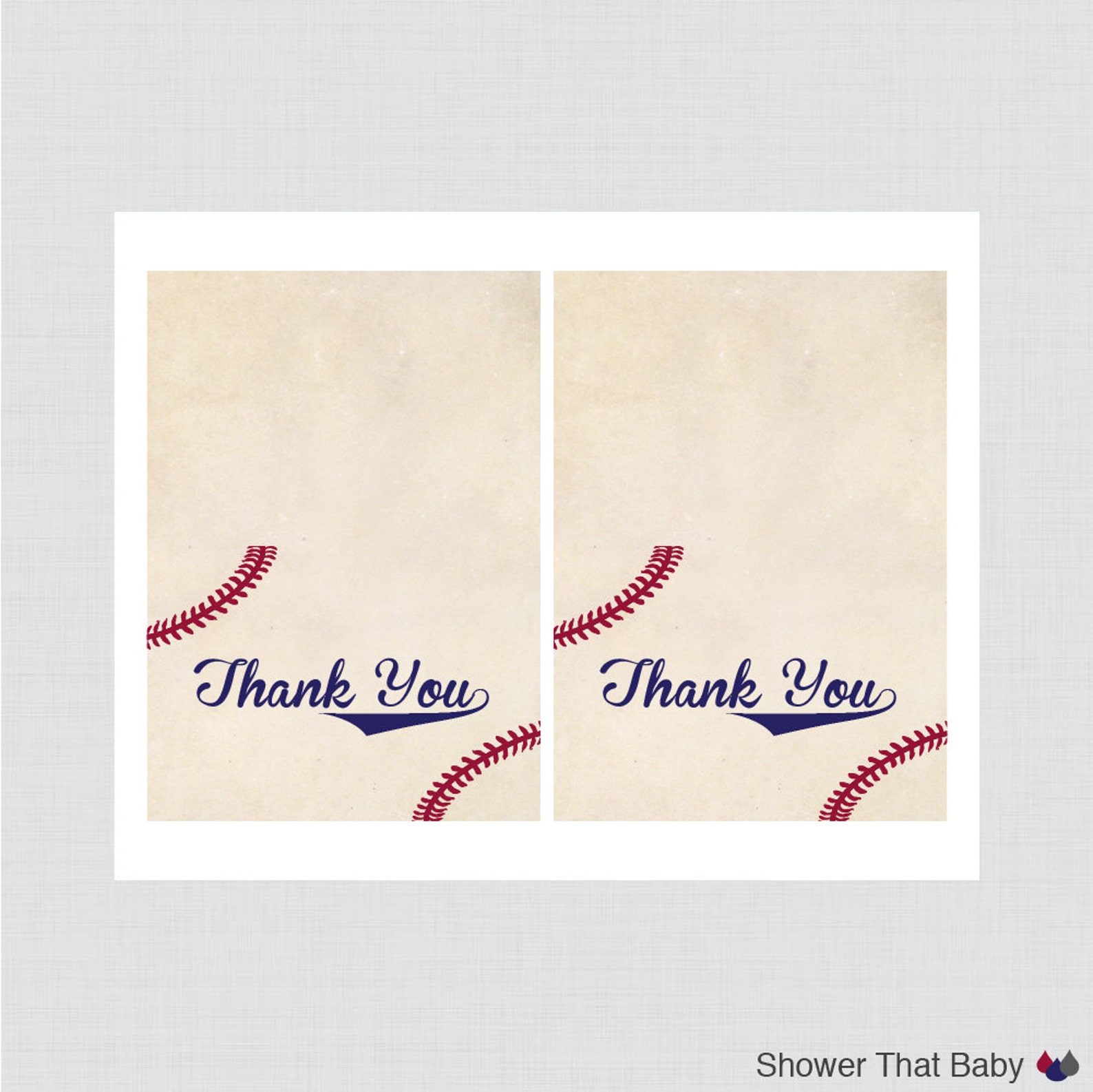 Printable Baseball Thank You Card Printable Instant Download Etsy