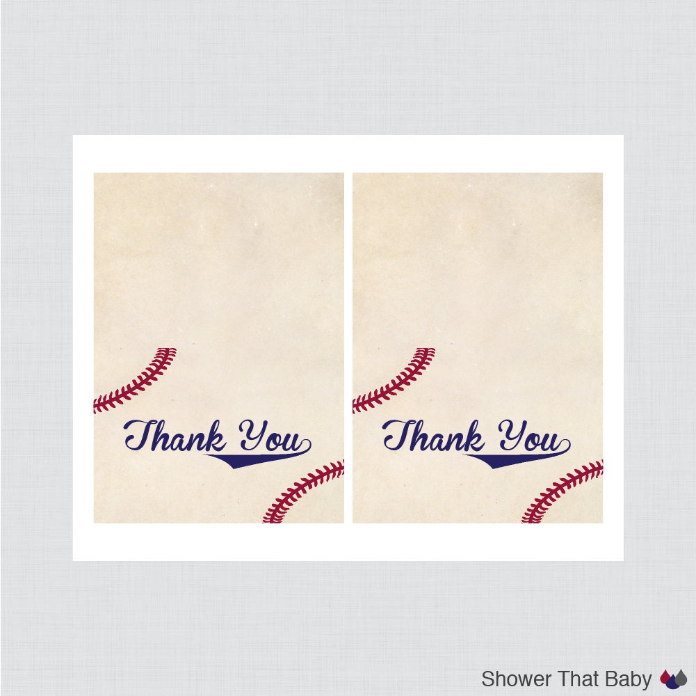 Printable Baseball Thank You Card Printable Instant Download Etsy