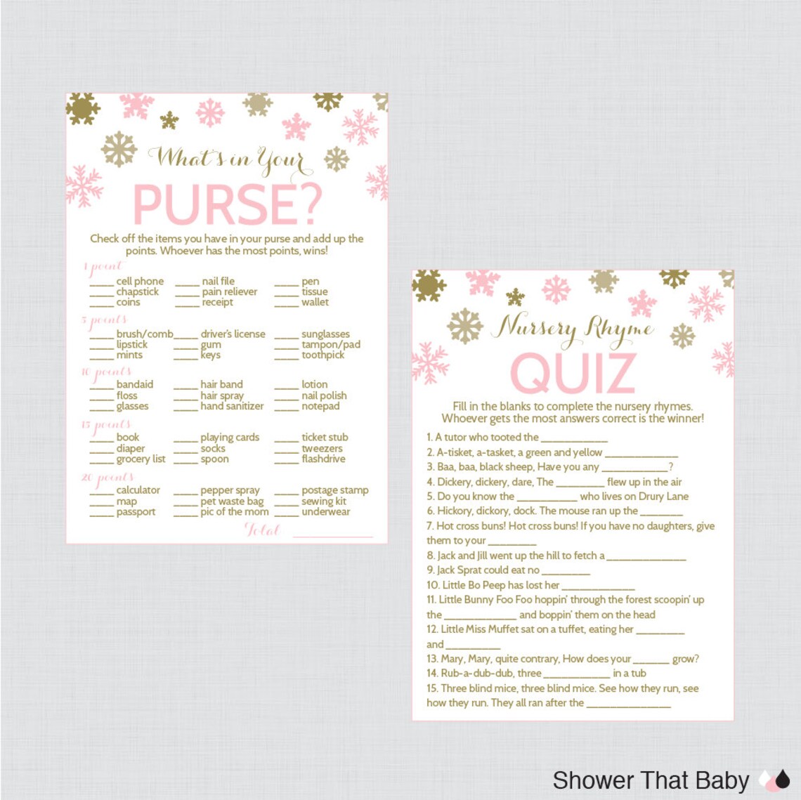 Winter Wonderland Baby Shower Games