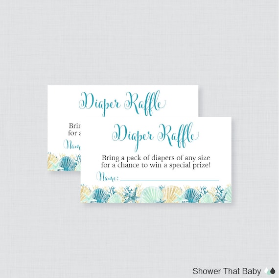 Nautical Baby Shower Diaper Raffle Tickets and Diaper Raffle | Etsy