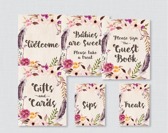 Printable Bison Baby Shower Table Signs SIX Signs Welcome Sign, Favors ...