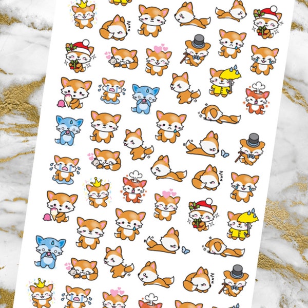 Kawaii Fuchs – Cute Fox Planner Sticker, Kawaii Stickers, Fuchs Sticker, Kawaii Planner Sticker