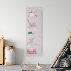 Meisjes groeimeter liniaal muurtattoo prinses sprookje, sticker hoogtetabel meisjes, muurdecoratie meisjes, muurstickers meisjes, babyshower meisjes