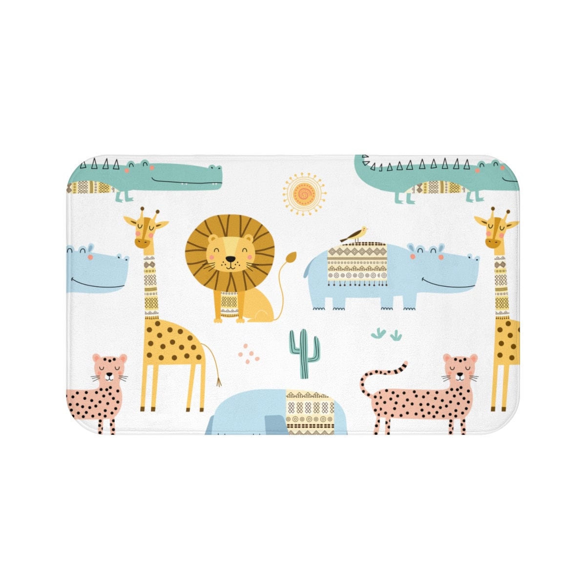 Kids Bath Mat Jungle Animals Jungle Animals Bath Mat Kids Etsy