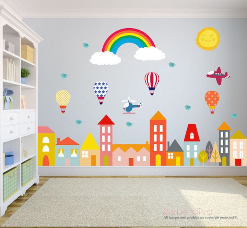 City Wall Decals Wall Decals Nursery Baby Wall Decal Kids Etsy Canada