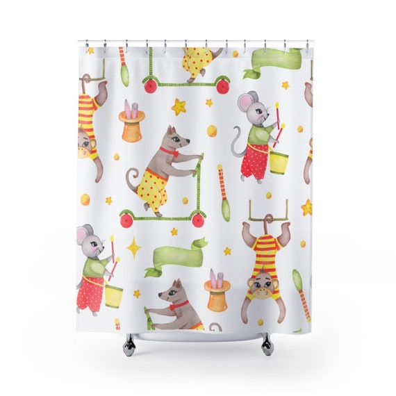 Shower Curtain Jungle Animals Kids Shower Curtain Kids Etsy