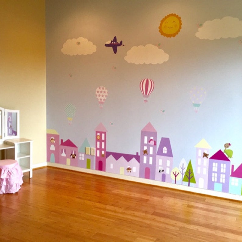 City Wall Decals City Scape Wall Decal Nursery Wall Etsy