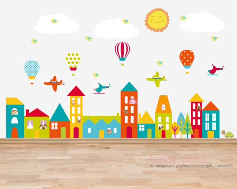 City Wall Decals Wall Decals Nursery Nursery Wall Decal Etsy