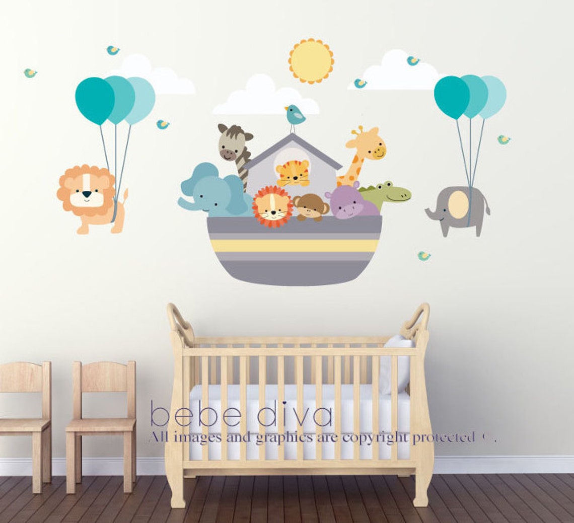 Noahs Ark Wall Decal Wall Decals Nursery Wall Stickers Etsy