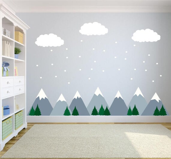 Mountain Wall Decals Wall Decals Nursery Nursery Wall Decal Etsy