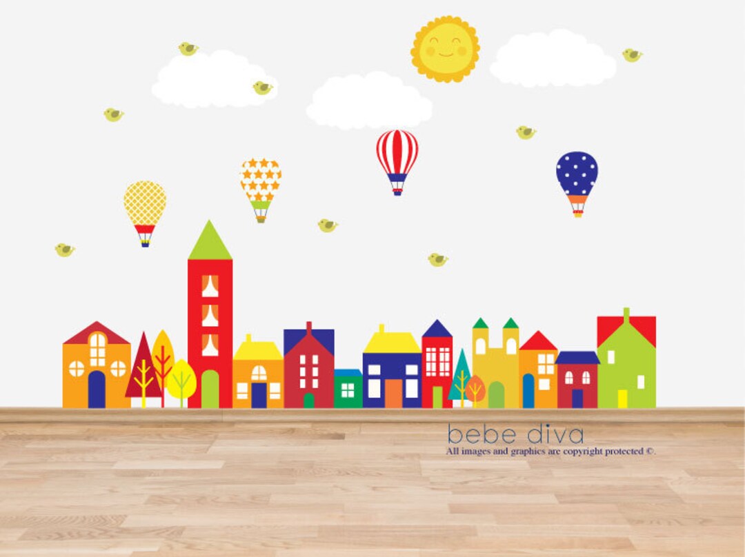 City Wall Decals Wall Decals Nursery Nursery Wall Decal Etsy