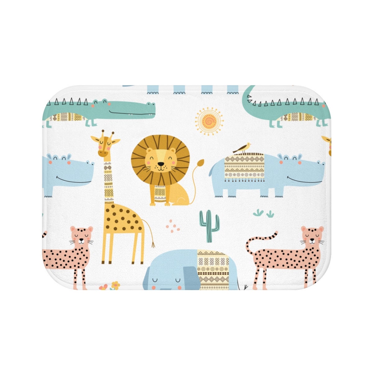 Kids Bath Mat Jungle Animals Jungle Animals Bath Mat Kids Etsy