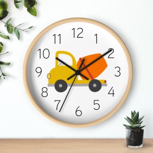 Boys Wall Clock Transport Truck, Nursery Wall Clock, Kids Wall Clock, Silent No Ticking, Boys Bedroom Decor, Nursery Decor, Baby Shower Gift