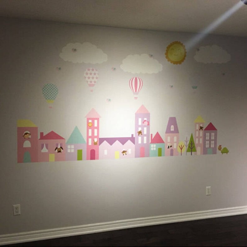 City Wall Decals City Scape Wall Decal Nursery Wall Etsy