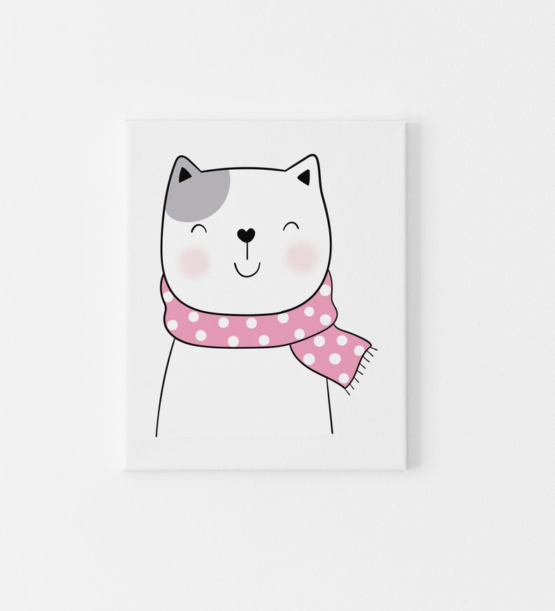 Canvas Art Kids Wall Art Canvas Wall Art Nursery Art Nursery Prints Kids Prints Canvas Print Kids Wall Art Kitty Nursery Wall Art