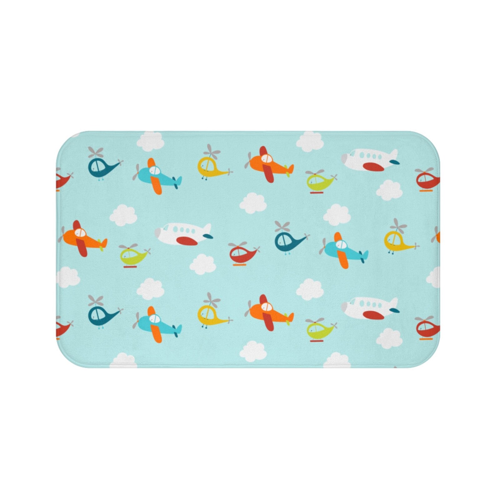 Airplanes Kids Bath Mat Boys Bath Mat Airplane Decor Kids Etsy