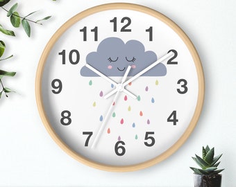 Kids Wall Clock Cloud, Gender Neutral Wall Clock, Baby Shower Gift, Kids Decor, Nursery Wall Clock, Nursery Decor, Kids Clock, Baby Gift