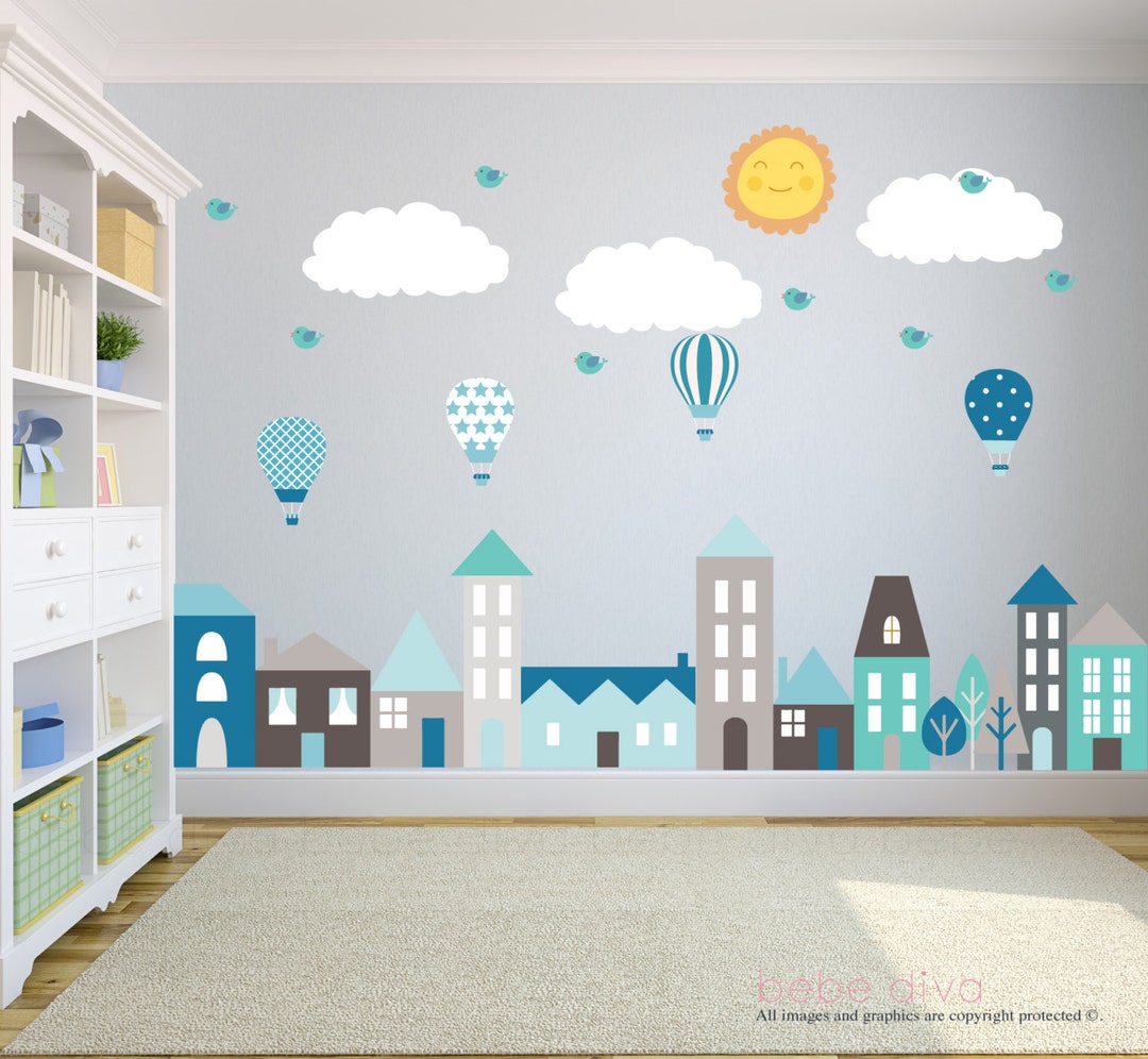 City Wall Decals Wall Decals Nursery Nursery Wall Decal Etsy