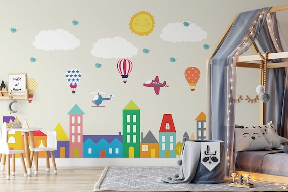 DECOWALL USA Map Wall Stickers For Kids - Peel & Stick Removable Wall Decals For Nursery, Bedroom