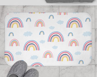 Kids Bath Mat Rainbows, Kids Shower Mat, Gender Neutral, Kids Bathroom Decor, Kids Bathroom Accessories, Kids Bath Decor, Children Bath Mat