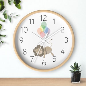Lion Wall Clock, Gender Neutral Wall Clock, Kids Wall Clock, Nursery Wall Clock, Nursery Decor, Baby Shower Gift, Nursery Art, Baby Gift