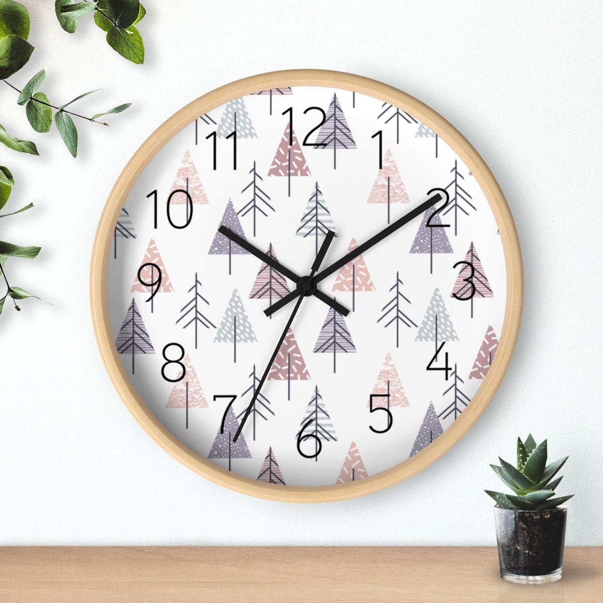 Woodland Wall Clock, Gender Neutral Wall Clock, Kids Bedroom Decor, Baby Gift, Baby Shower Gift, Nursery Wall Clock, Nursery Decor,