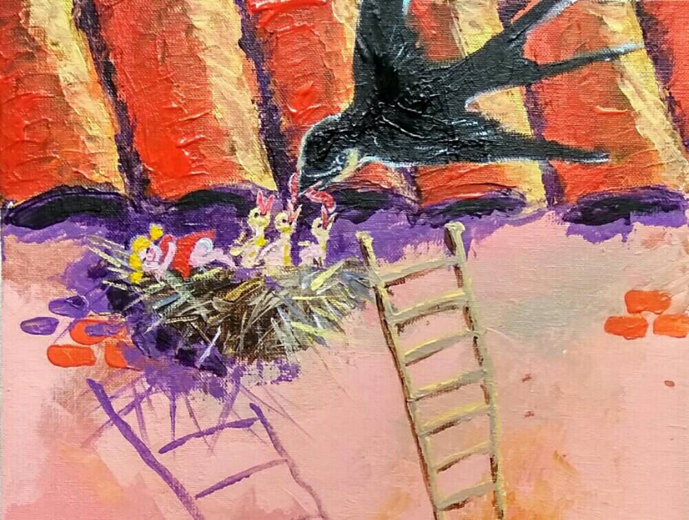 Nursery room decor original acrylic painting Nap in Etsy