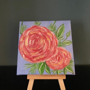 Peinture de roses sur toile