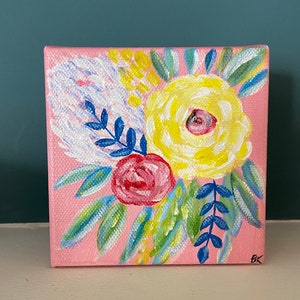 Succulent flowers on canvas