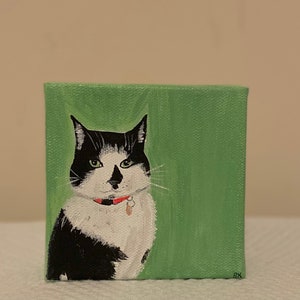 Pensive cat on acrylic