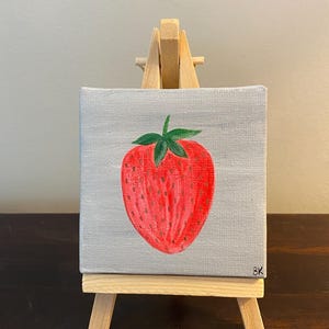 Strawberry on canvas