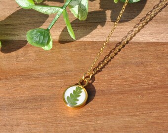 Heart Necklace, Fern Necklace, Gold Plated Heart Necklace, Botanical Necklace, 90's Necklace, Outdoor Lover