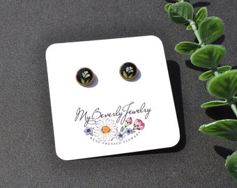 Wildflower Studs, Flower Studs Queen Annes Lace, Dried Flower Earrings, Botanical Jewelry, Cute, Real Pressed Flower Earrings, Gifts for Her