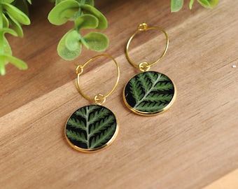Wildflower Earrings, Flower Earrings, Hoop Flower Earrings, Real Flower Earrings, Dried Flowers, Wildflower Earrings, Fern Earrings